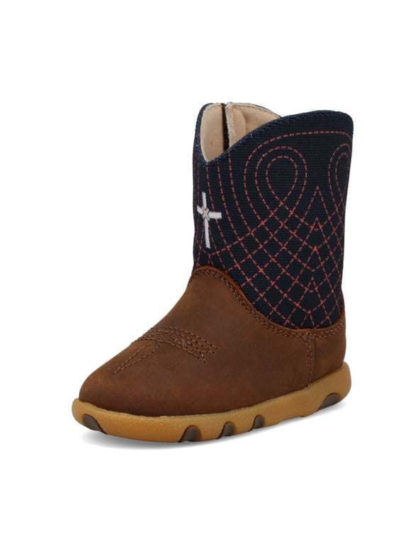 Infant Driving Moc Boots, Color: Mocha/Navy, Size: 2