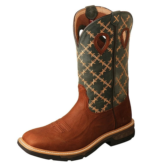 TWISTED X Men's 12in Western Work Boots, Color: Mocha & Slate, Size: 11, Width: D