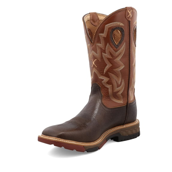 Twisted X Men's Waterproof Cellstretch Western Work Boot Soft Toe Brown 11 D(M) US