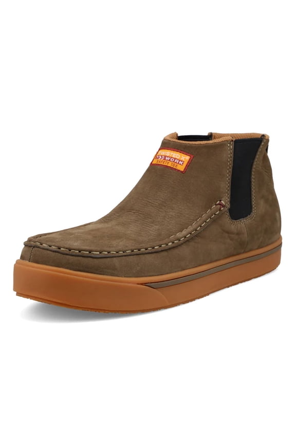 Men's 4in Chelsea Kicks Shitake Work Boots, Color: Shitake, Size: 10.5W