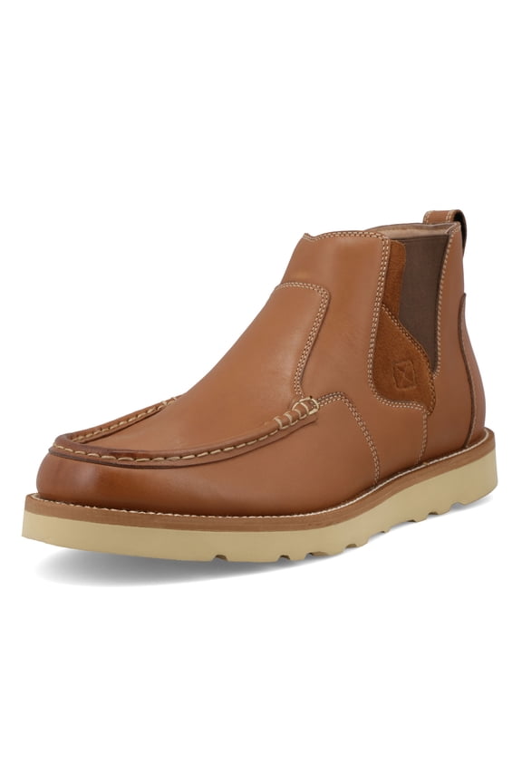 Men's 4in Chelsea Wedge Sole Tan Boots, Size: 12, Width: W