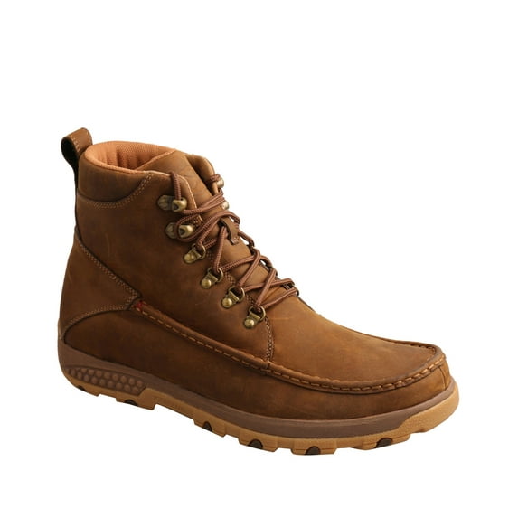 TWISTED X Men's 6" Driving Moc Hiker, Color: Distressed Saddle, Size: 11.5, Width: W (MXC0011-W-11.5)