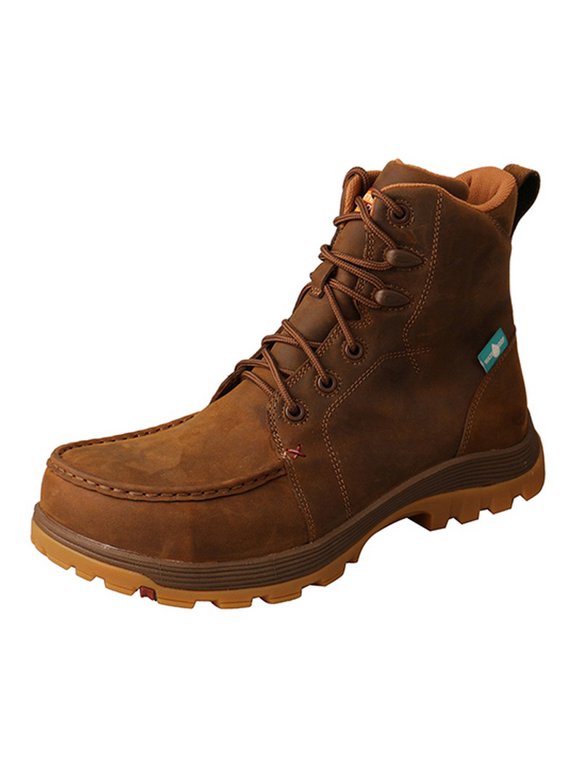 Work Boots Mens Composite Toe Lace Up 10.5 M Saddle MFSWNW1