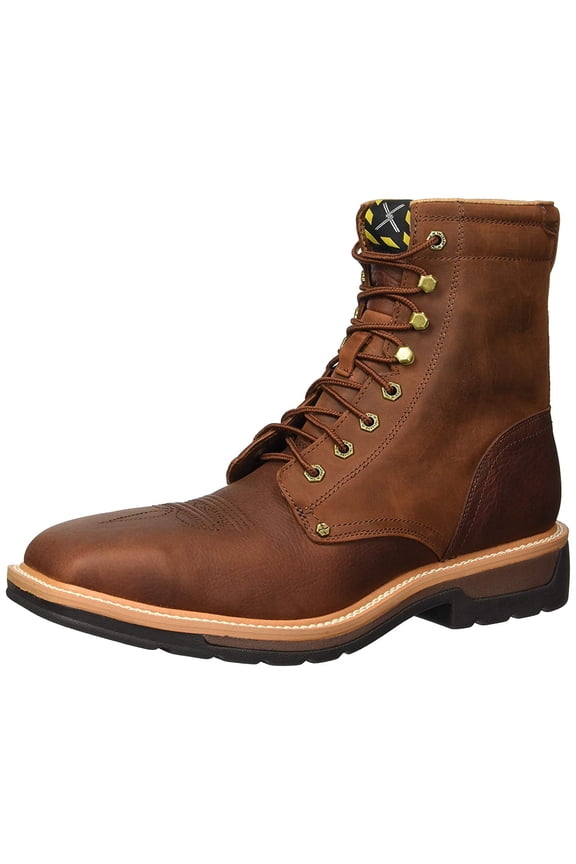 Adult Male Lite Cowboy Lacer Work Boots, Color: Brown/Rust, Size: 10, Width: D