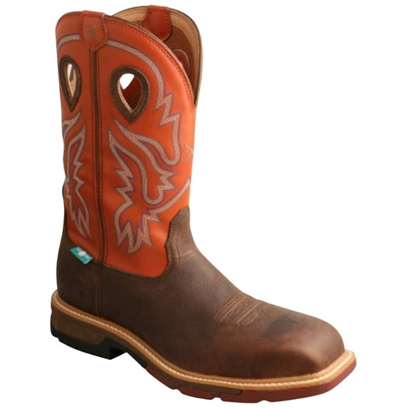 Twisted X Men's Waterproof Western Work Boot Nano Composite Toe Brown 12 D(M) US