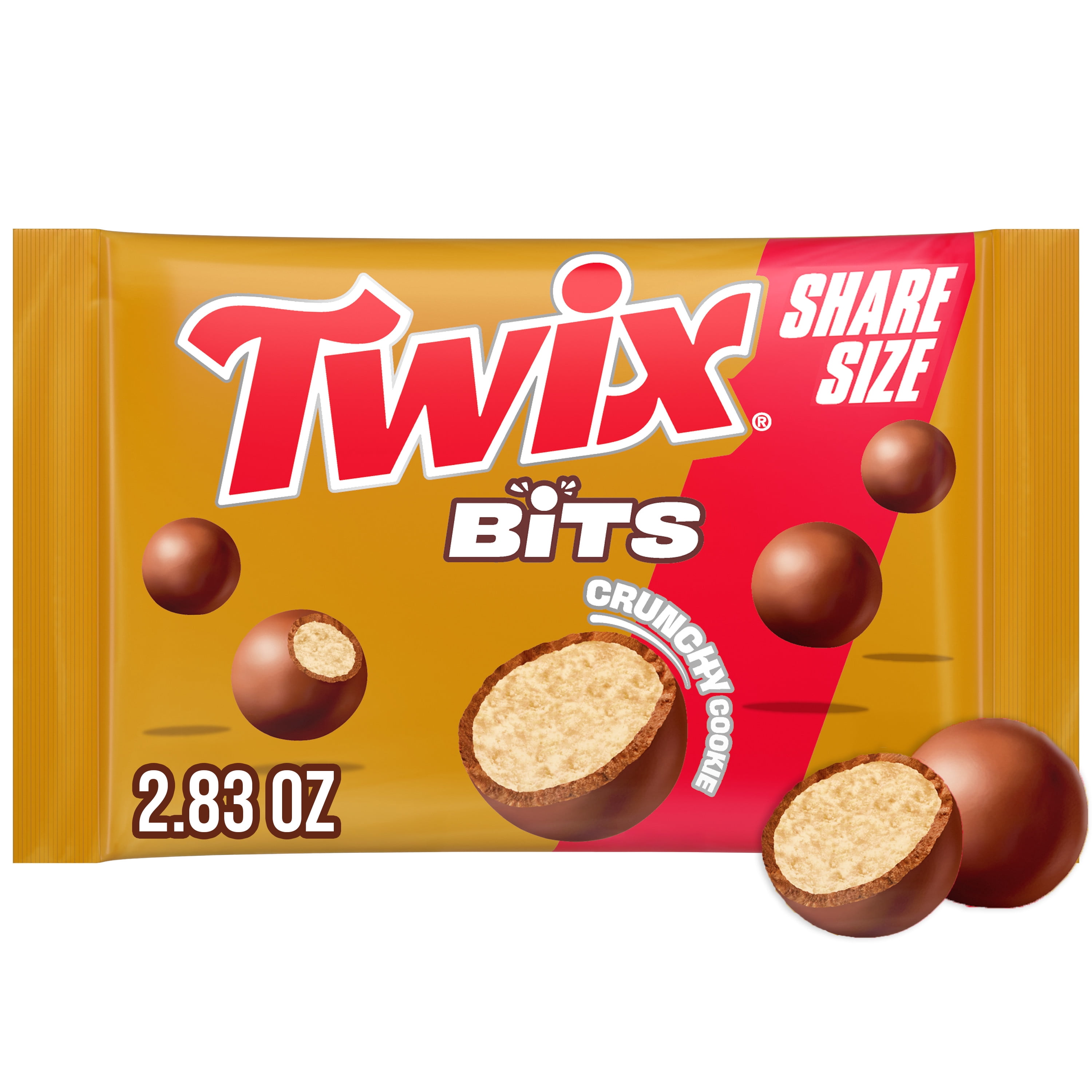 Twix Bits Crunchy Cookie Chocolate Candy, Share Size - 2.83 oz Bag