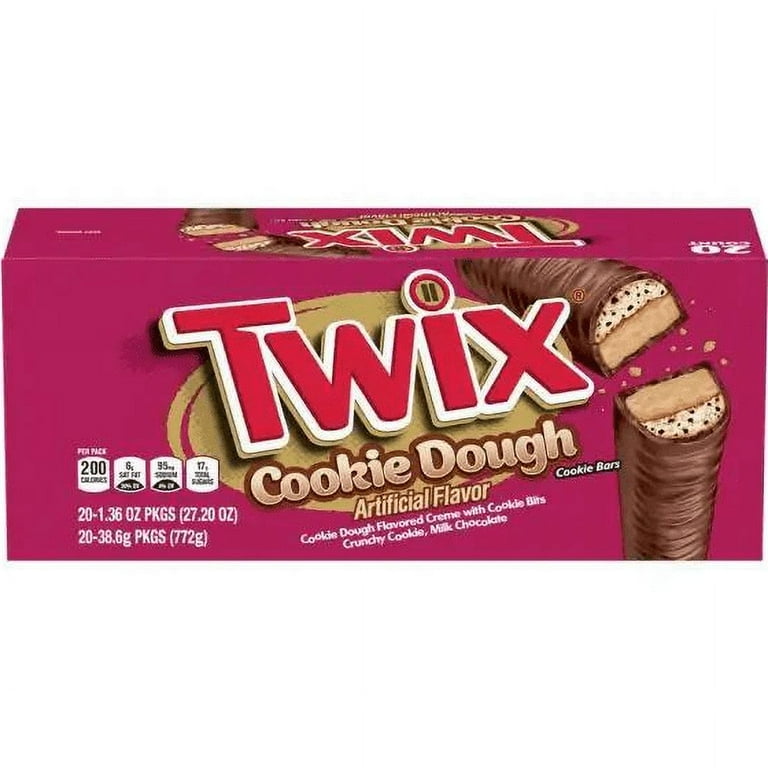 TWIX Cookie Dough Milk Chocolate Bars, 1.36 oz Pack of 20, Creamy