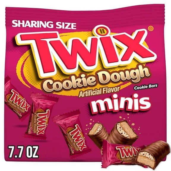 TWIX Minis Cookie Dough Milk Chocolate Bars, Sharing Size, 7.7 oz Bag