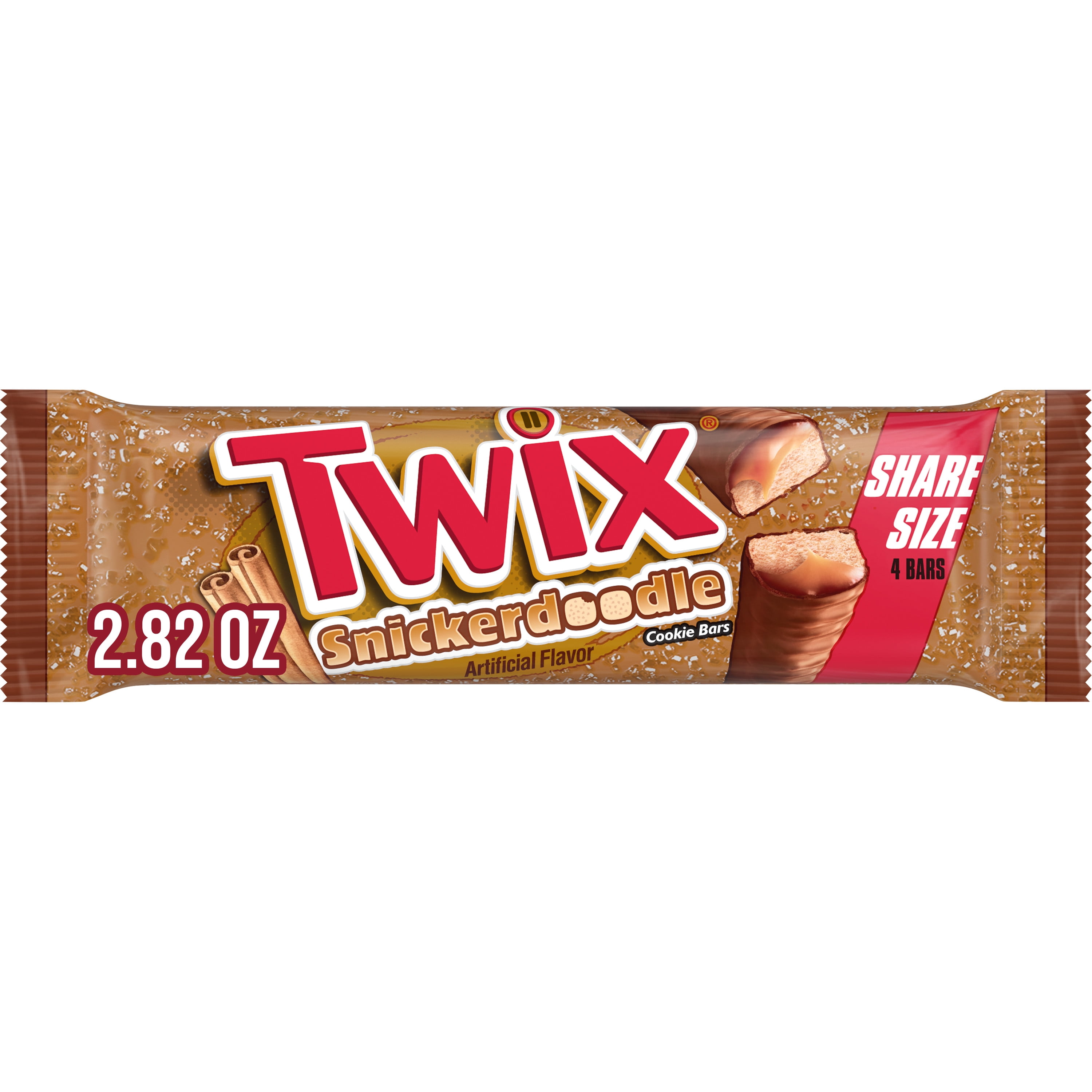 Twix Snickerdoodle Cookie Chocolate Candy Bars, Share Size - 2.82
