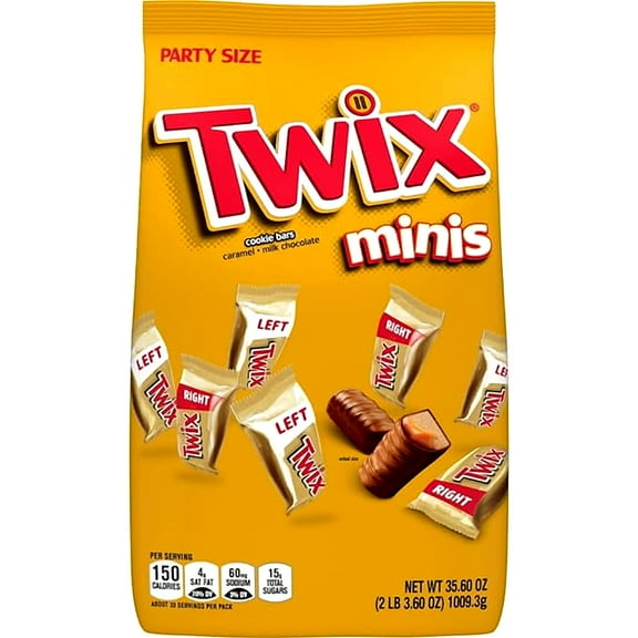 TWIX TMH1&nbsp;Caramel Minis Size Chocolate Cookie Bar Candy Bag, 35.6 oz, 95 pieces
