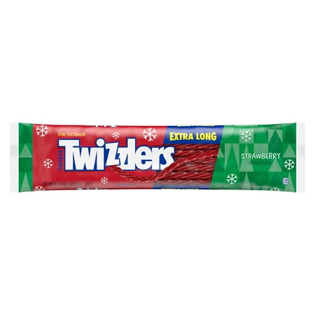 TWIZZLERS, Extra Long Twists Strawberry Flavored Chewy Candy, Christmas, 25 oz, Bag