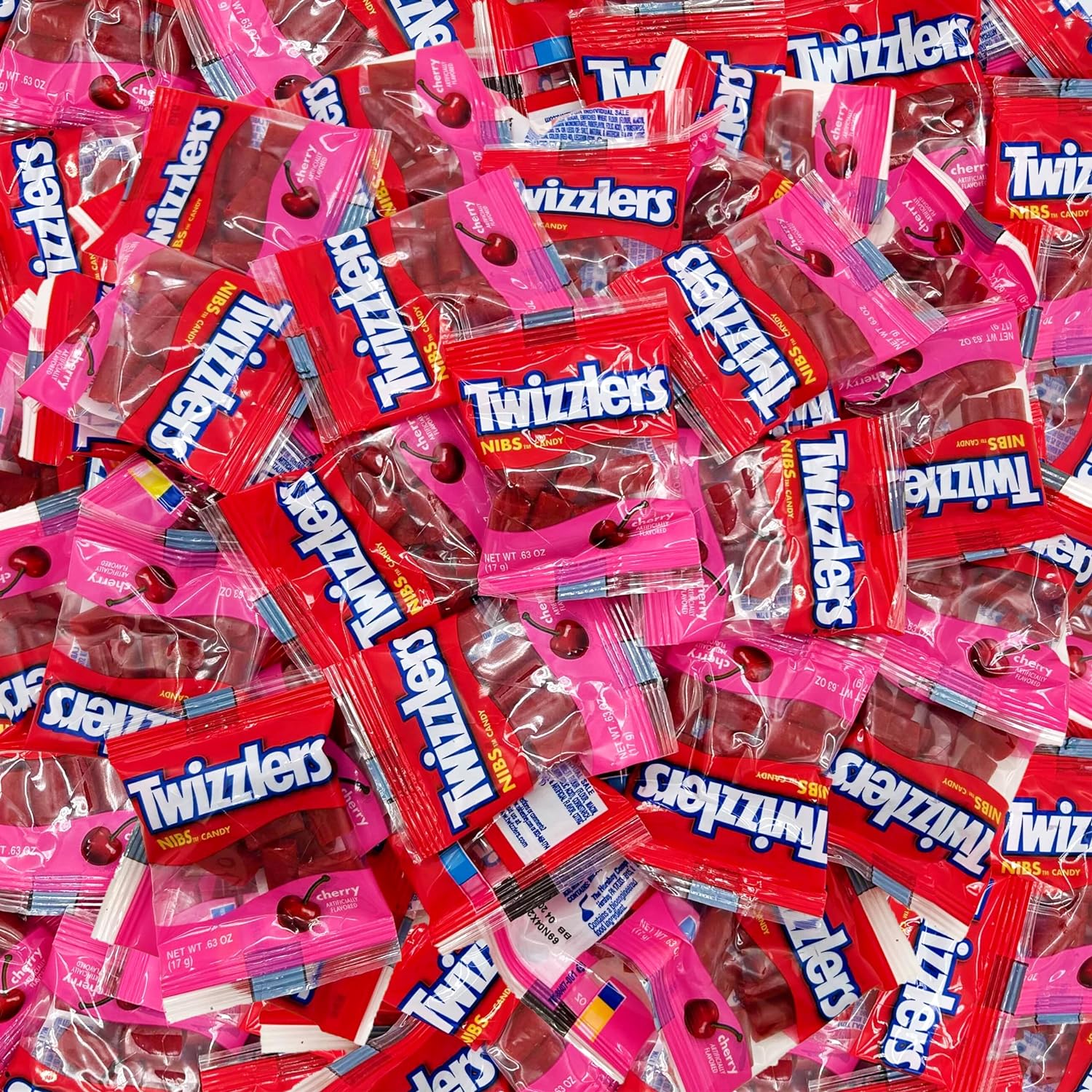 TWIZZLERS NIBS Cherry Licorice Candy, Individual Fun Size Snack