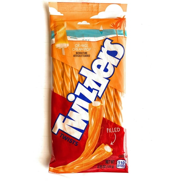 Twizzlers Twists - Orange BCF26 Cream Pop Filled Candy (Pack of 2)