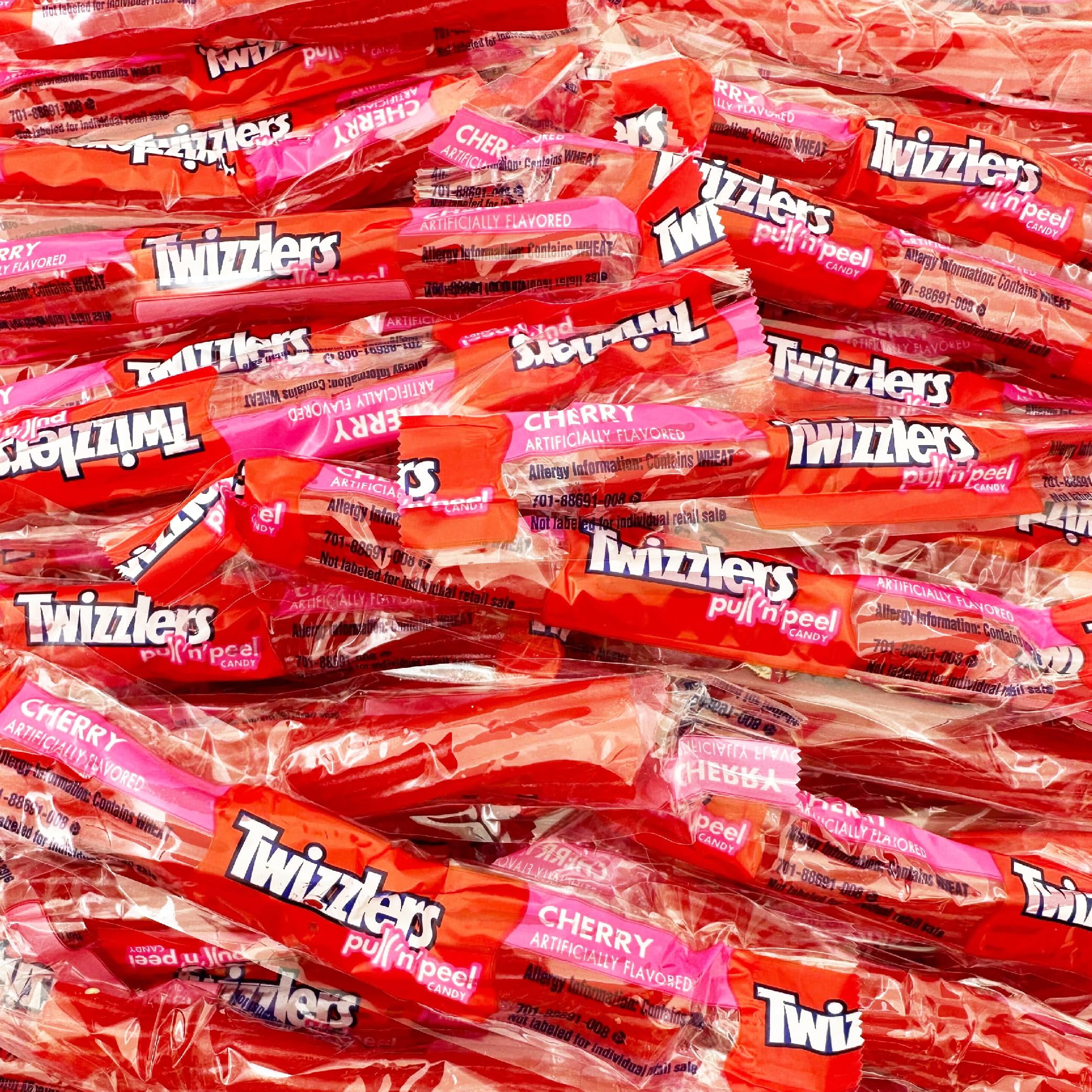 TWIZZLERS PULL 'N' PEEL Cherry Licorice Candy, Individually TWIZZLERS PULL 'N' PEEL Cherry Licorice Candy, Individually