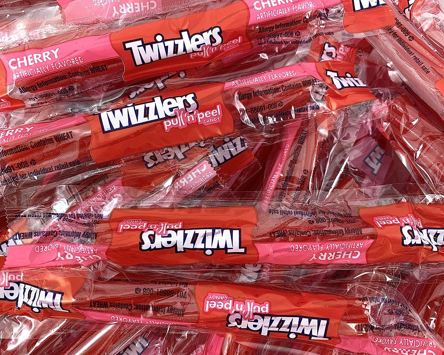 TWIZZLERS PULL 'N' PEEL Cherry Licorice Single Twist Candy