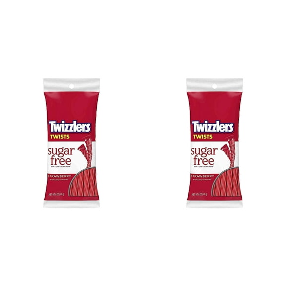 TWIZZLERS Sugar Free Strawberry Twists (5-Ounce Bag) - PACK OF 2