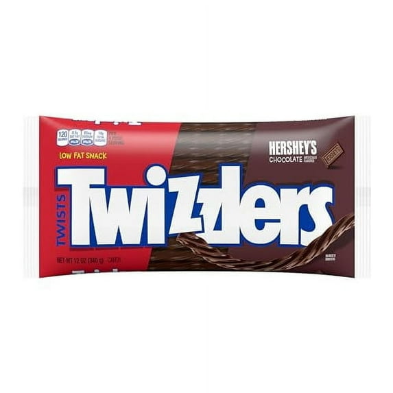 TWIZZLERS Chocolate Licorice Candy, 12 Ounce Bag (Pack of 6)