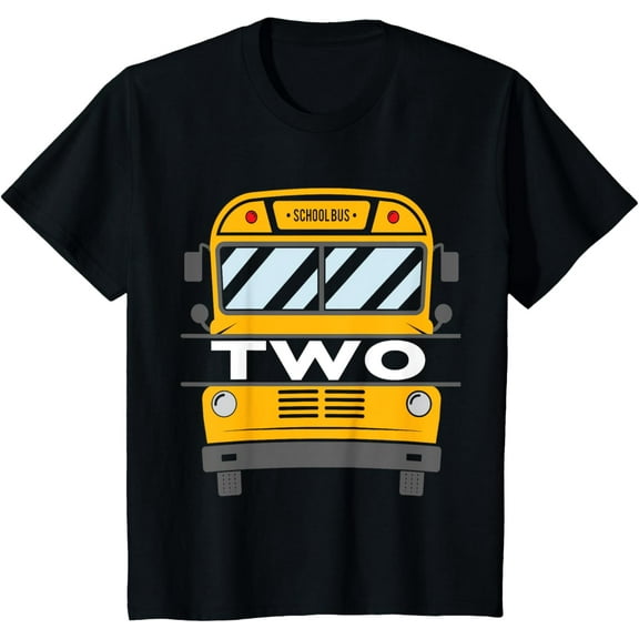 TWO (2) year old 2nd Birthday School Bus theme kids party T-Shirt