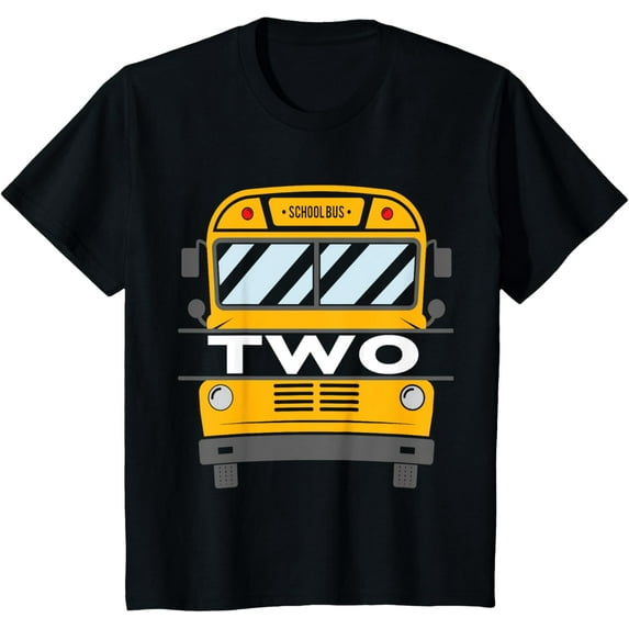 TWO (2) year old 2nd Birthday School Bus theme kids party T-Shirt