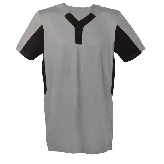 TWO BUTTON JERSEY-ADULT-3X-GREY/BLACK