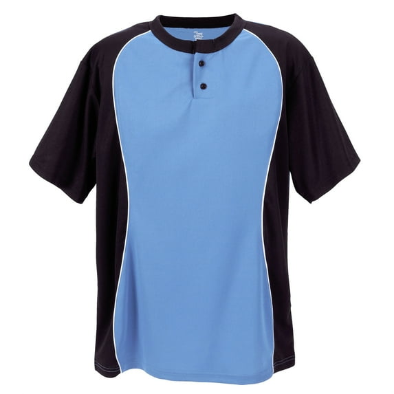 TWO BUTTON PLACKET-ADULT-COL.BLUE-AM