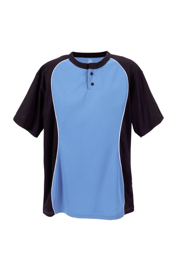 TWO BUTTON PLACKET-ADULT-COL.BLUE-AS