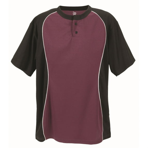 TWO BUTTON PLACKET-ADULT-MAROON-AL