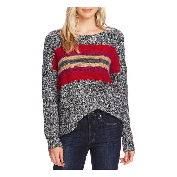 TWO BY VINCE CAMUTO Womens Gray Color Block Long Sleeve Sweater Size: XL