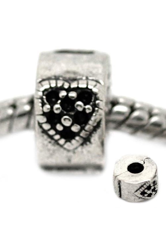 TWO Clip Lock Stopper Heart Clip For Snake Chain Charm Bracelet...