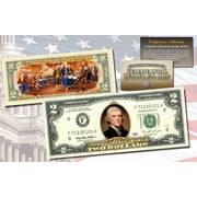 TWO DOLLAR $2 U.S. Bill Genuine Legal Tender Currency COLORIZED 2-SIDED