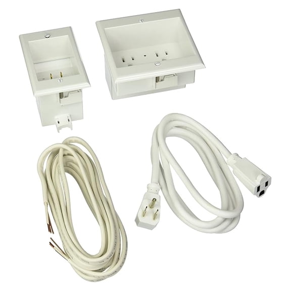 TWO-PRO-12 Dual in-Wall Cable Management for Wall-Mounted TVs, 12' NM-B Cable, White