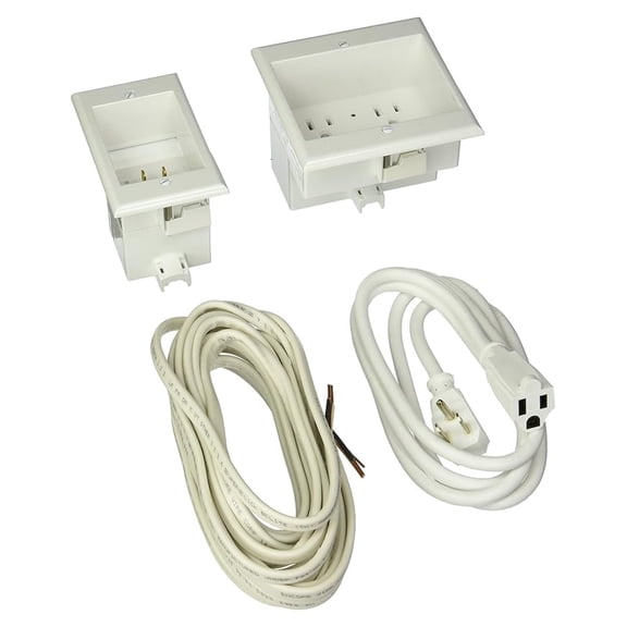 TWO-PRO-18 Dual in-Wall Cable Management for Wall-Mounted TVs, 18' NM-B Cable, White