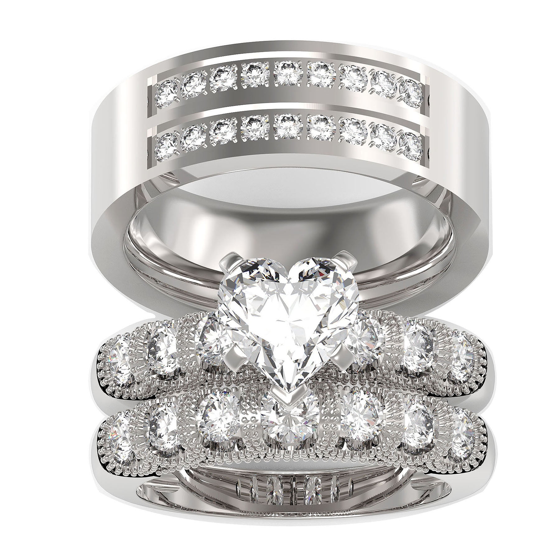 TWO RINGS Wedding Ring Sets His And Hers Promise Ring Couples Bridal — free download