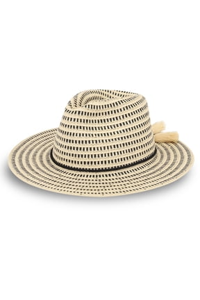 Women's Two-Tone Panama Sunhat with Fringe
