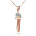 thumbnail image 1 of TWO-TONE ROSE GOLD MICROPHONE PENDANT NECKLACE :  14K  Pendant with 16" chain, 1 of 1