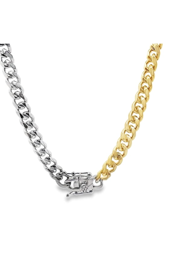 TWO TONED 7mm Cuban Curb Chain
