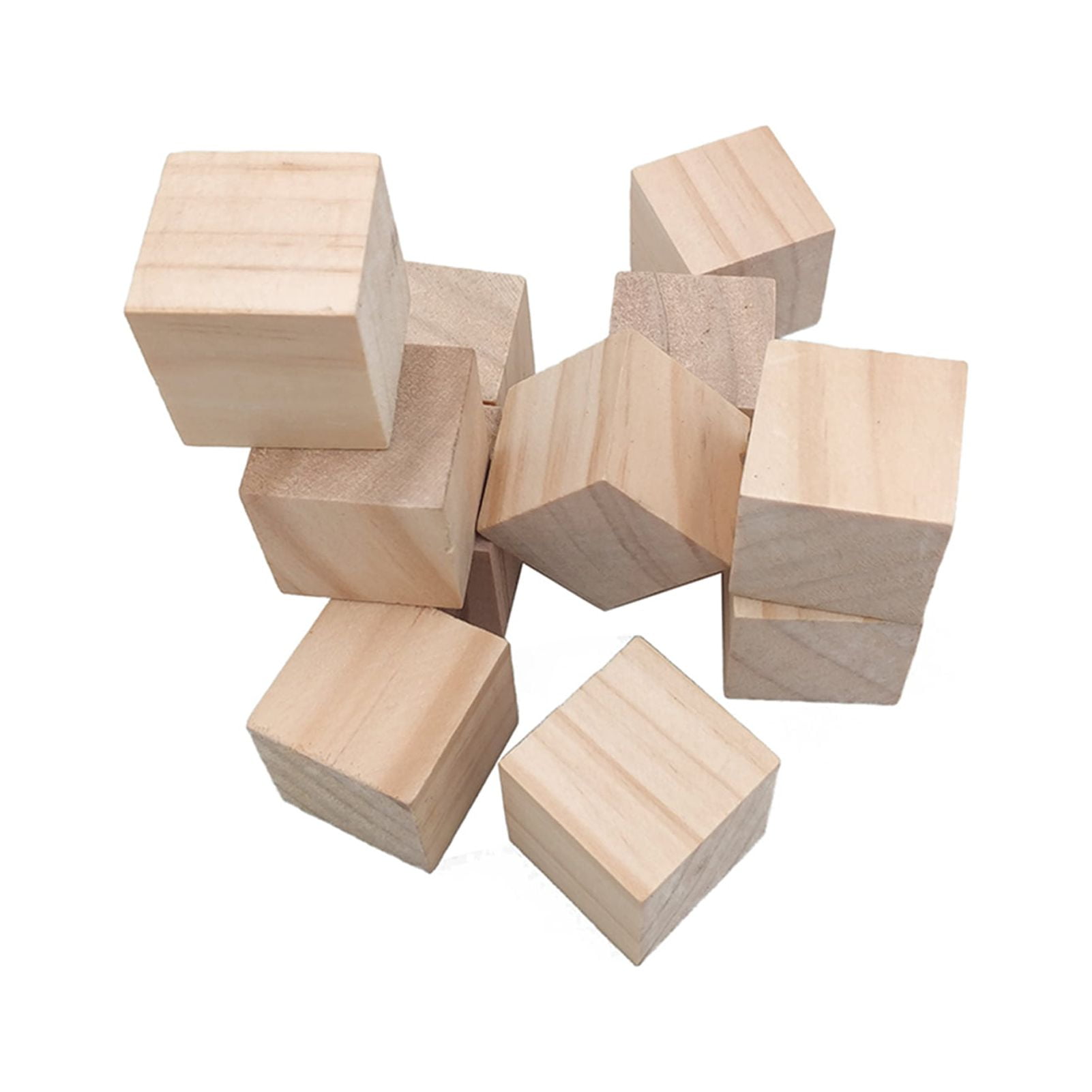 Two Trees Unfinished Wooden Blocks 15mm Pack of 50 Small Wood Cubes for Engraver Crafts Making and DIY Home Decor Engraving Projects, Size: 2