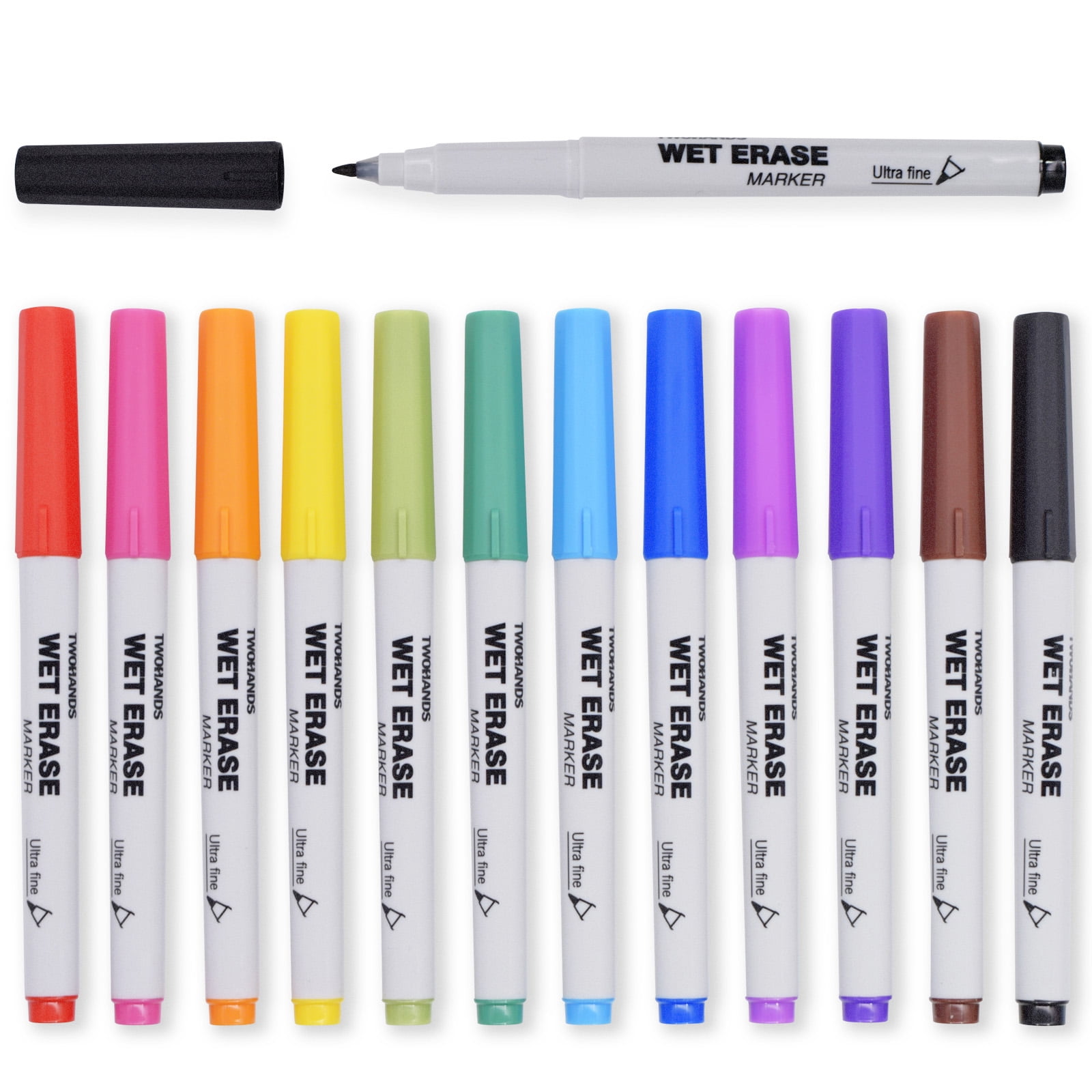 Maxtek Neon Dry Erase Markers,1mm Fine Point, Assorted Colors,9 Count 