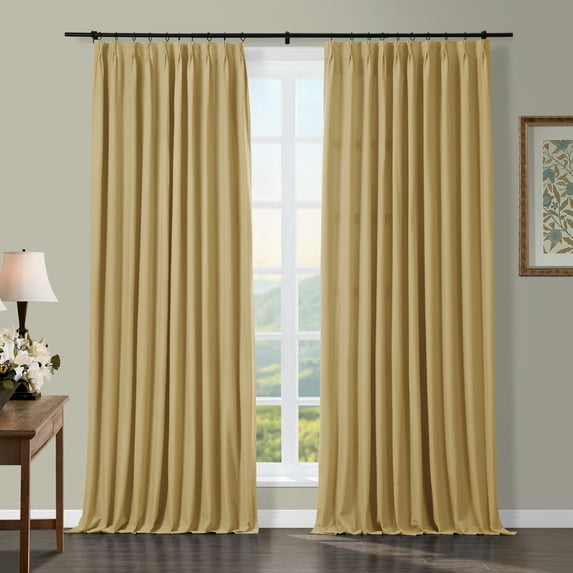 TWOPAEGS Solid Cotton Curtain 84 W X 102 L Inch Light Filtering Pinch Pleated Drape for Door Window, 1 Panel, White