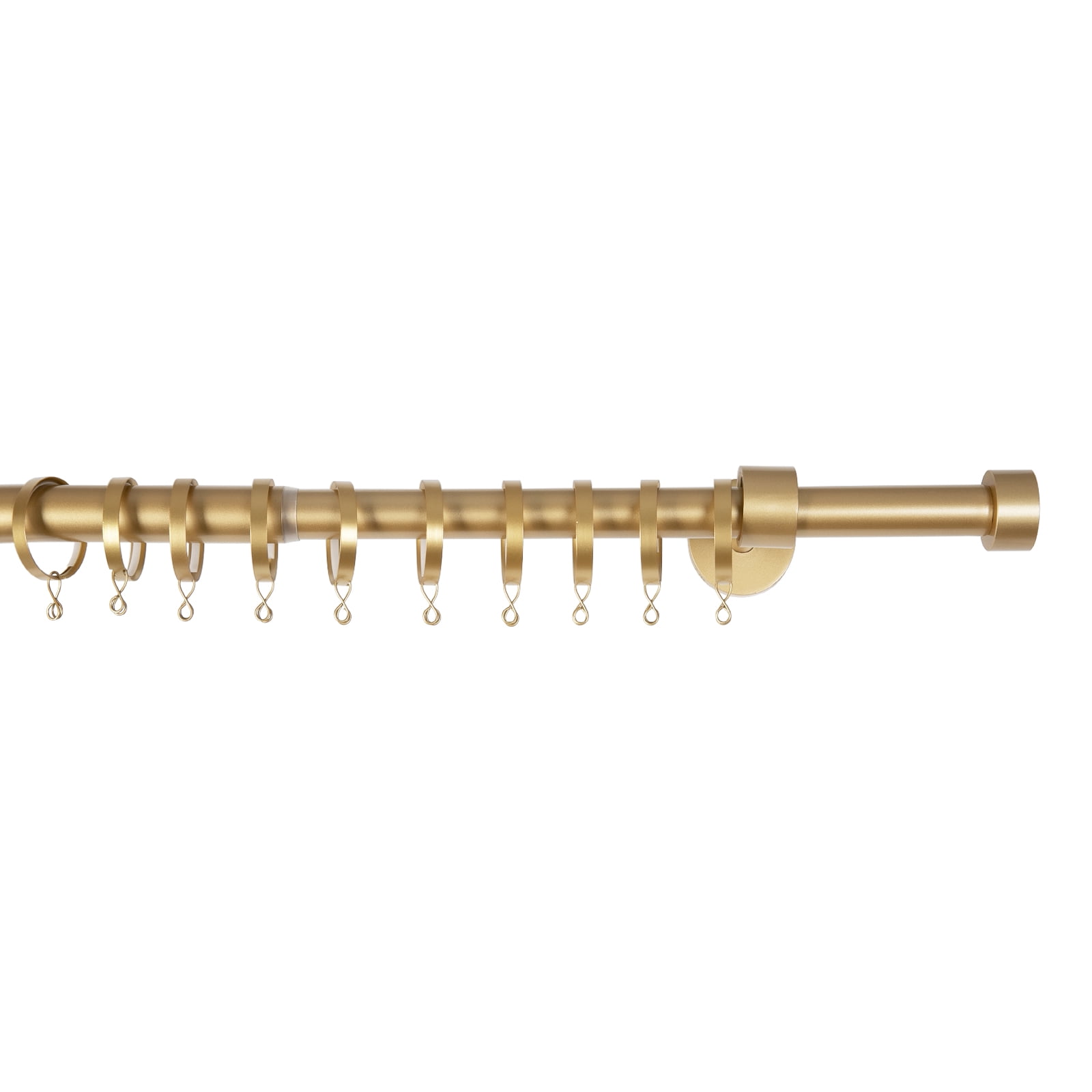 TWOPAGE Lucas Adjustable Gold Curtain Rod for 72-120 Windows, Heavy-duty carbon steel curtain rod with curtain rings