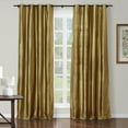 thumbnail image 1 of TWOPAGES 100% Dupioni Silk 26 W X 96 L Inch Black Grommet Drape Light Filtering Curtain for Bathroom, 1 Panel, Antique, 1 of 6