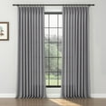 thumbnail image 1 of TWOPAGES 100% Wool Curtain 26 W X 63 L Inch Pinch Pleat Header Light Filtering Drape for Bedroom, 1 Panel, Steel, 1 of 4