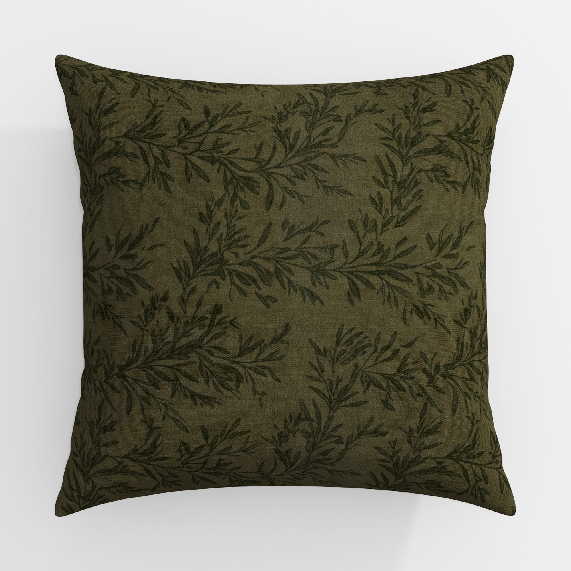 TWOPAGES 20"x20" Print Linen Blend Pillow Cover Pillow Cases Couch Pillows, Set of 1, Brown Olive