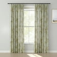 thumbnail image 1 of TWOPAGES 26"x63" Linen Blend Curtain Country Floral Light Filtering Pinch Pleat Drape for Door Window, 1 Panel, Prosperity, 1 of 6