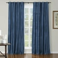thumbnail image 1 of TWOPAGES 52 W X 102 L Light Filtering Drapery Silk Black Grommet Hanging Style Curtain for Bedroom, 1 Panel, French Blue, 1 of 6