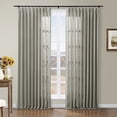 thumbnail image 1 of TWOPAGES 52 W X 63 L Inch Curtain Pinch Pleated Top Drape Light Filtering Linen Textured Drapery for Bedroom Kids Room, 1 Panel, Grey, 1 of 6