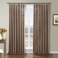 thumbnail image 1 of TWOPAGES 52 W X 72 L Inch Drape Pinch Pleat Header Curtain Room Darkening Linen Window Treatment Drapery for Living Room, 1 Panel, Rust Brown, 1 of 6
