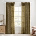 thumbnail image 1 of TWOPAGES 52 X 72 Inches Long Curtain 1 Panel Light Filtering Pinch Pleat Linen Blend Floral Print Drape for Living Room, Copper, 1 of 6