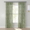 thumbnail image 1 of TWOPAGES 52"x102" Polyester Linen Curtain Pinch Pleat Light Filtering Floral Print Drape for Bedroom, 1 Panel, Green Fruit, 1 of 6