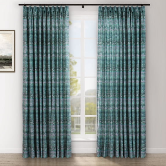 TWOPAGES 52"x84" Pinch Pleat Printed Velvet Curtain Soft Privacy Drape ...